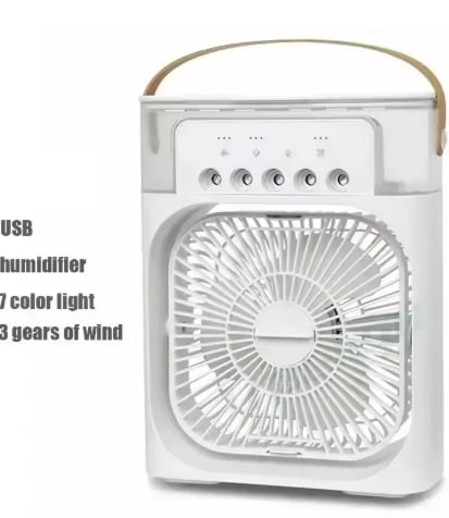 Portable 3-in-1 Air Cooler Fan-Humidifier,LED Night Light,Ideal for Office/Home Use Student dormitory,soft sound and strong wind