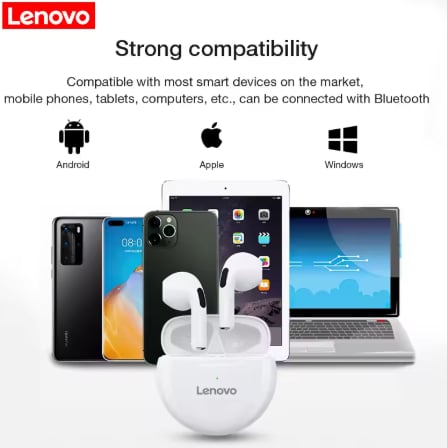 Lenovo LivePods HT38 TWS Bluetooth Earphone Mini Wireless Earbuds with Mic for iPhone Xiaomi Sport Waterproof 9D Stere Headphone